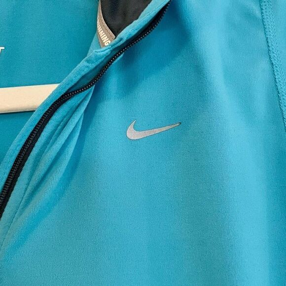 Nike Elements Turquoise Dri-Fit Running Long Sleeve Top Medium - Picture 5 of 14
